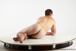 Nude Man White Laying poses - ALL Average Short Brown Laying poses - on side Realistic